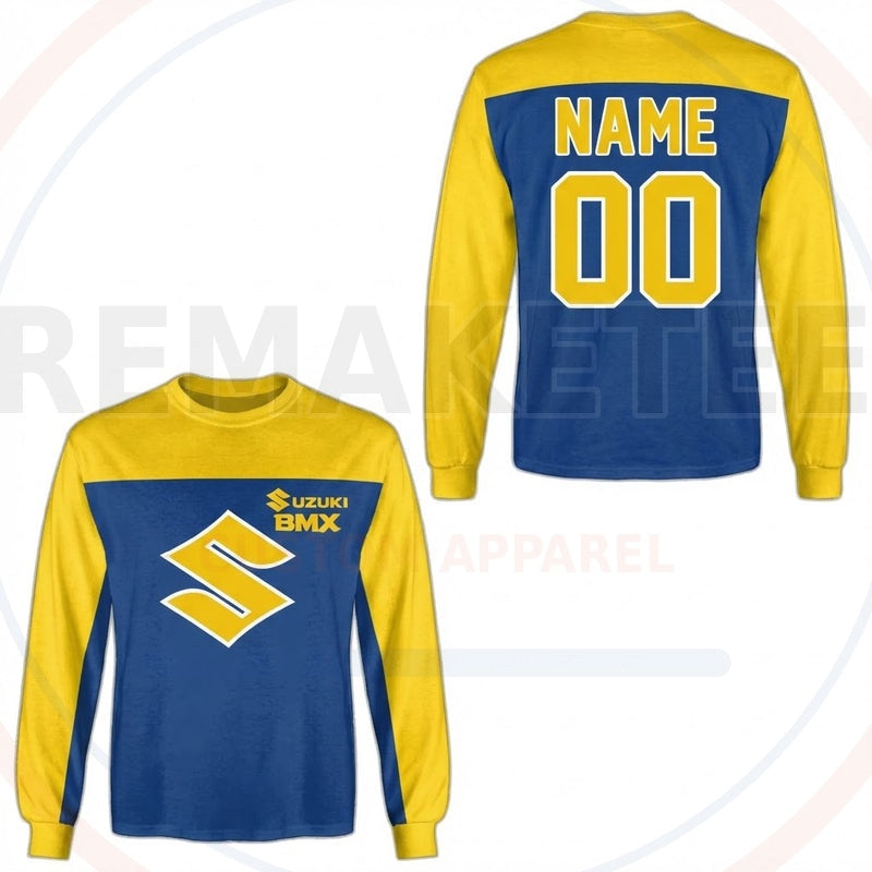 RemakeTee Suzuki Custom Vintage Retro BMX Racing Jersey 563