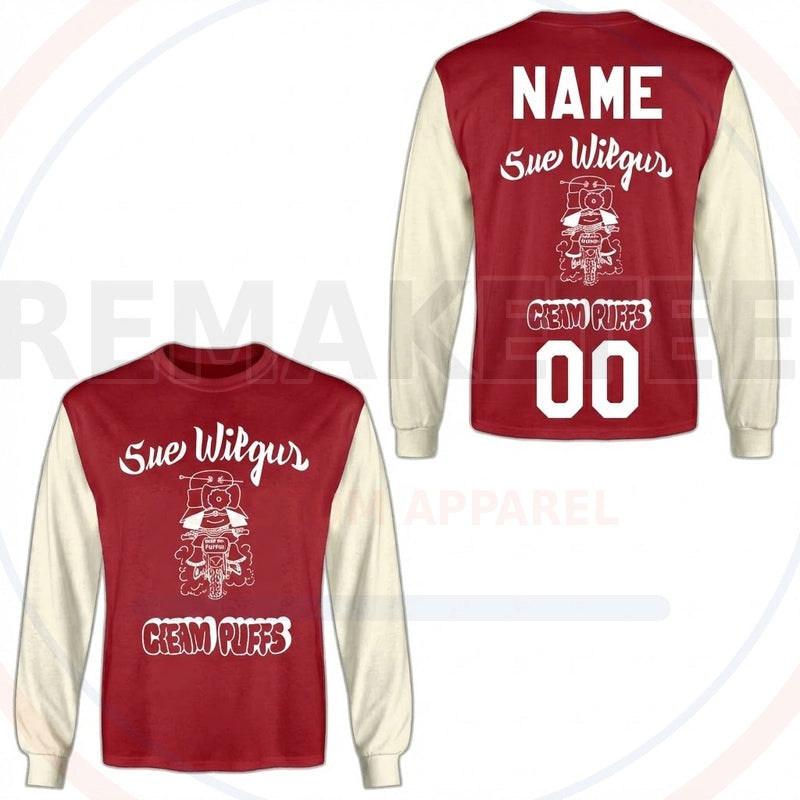RemakeTee Sue Wilgus - Cream Puffs Custom Vintage Retro BMX Racing Jersey 564
