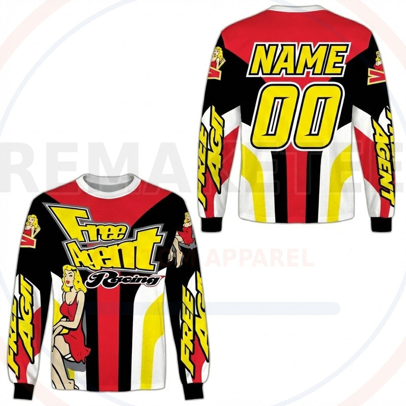 RemakeTee Free Agent Custom Vintage Retro BMX Racing Jersey 506