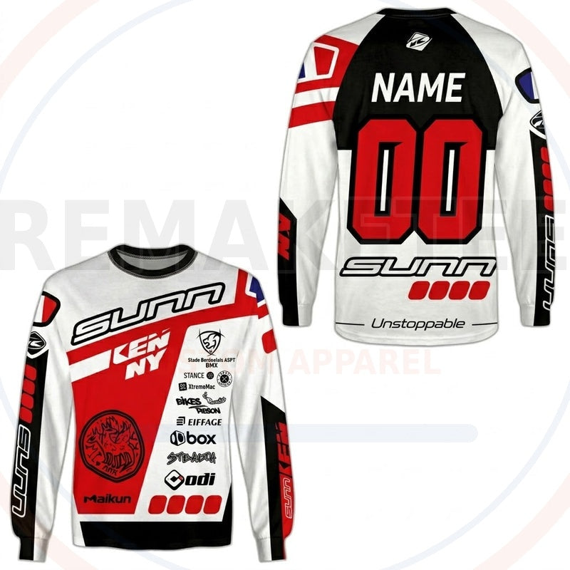 RemakeTee Sunn Kenny Custom Vintage Retro BMX Racing Jersey 814