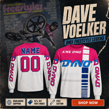RemakeTee A'me Dyno Custom Vintage Retro BMX Racing Jersey 975