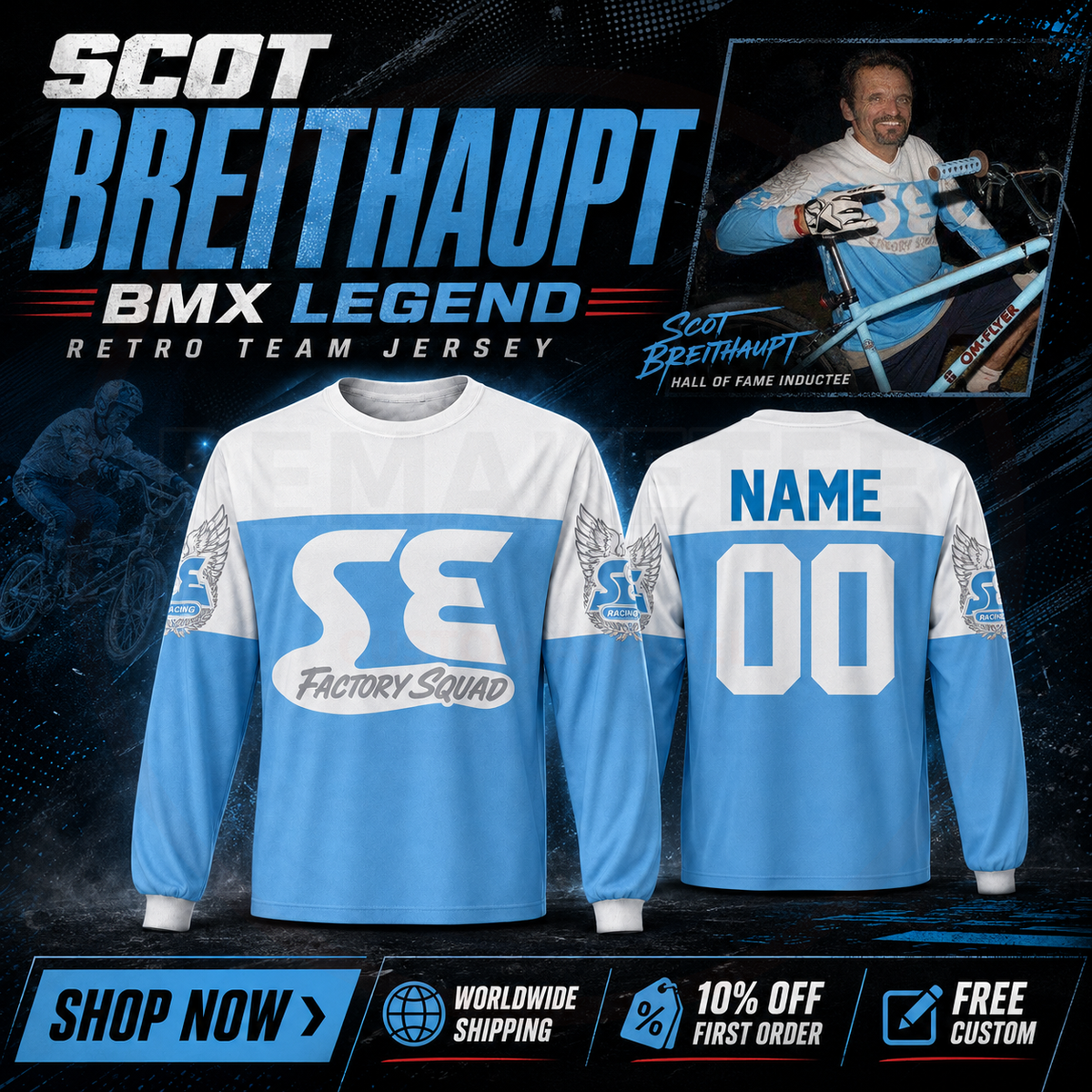 SE vintage BMX racing jersey design #971 - design detail 3