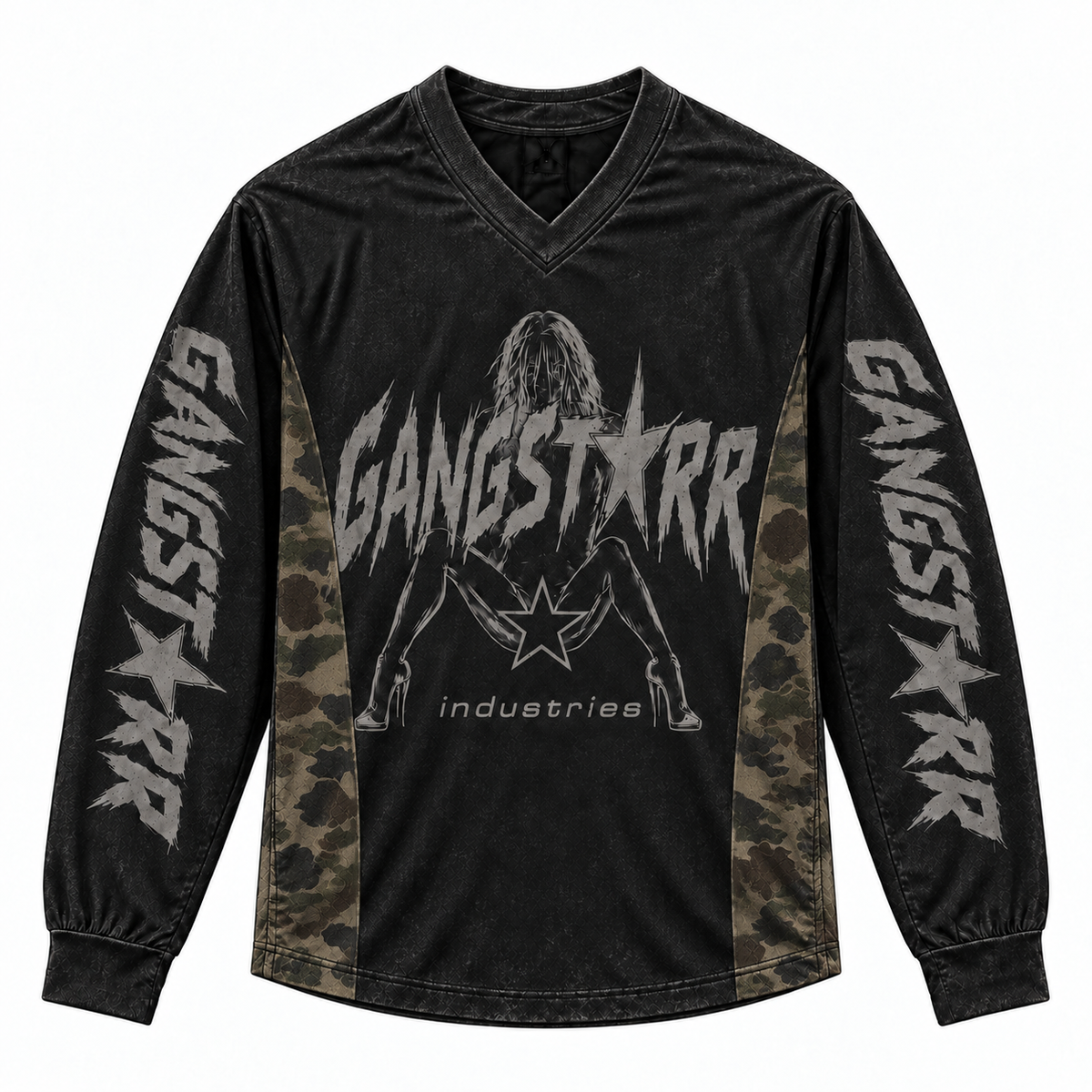 RemakeTee GangStarr Camo Custom Vintage Retro BMX Racing Jersey 1448