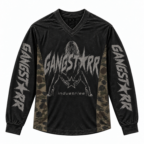 RemakeTee GangStarr Camo Custom Vintage Retro BMX Racing Jersey 1448