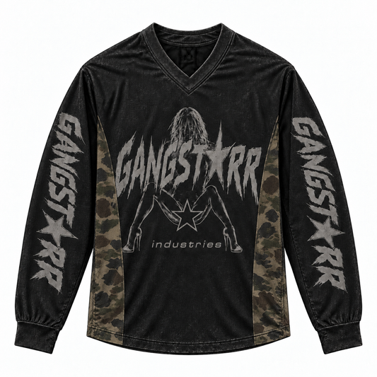 RemakeTee GangStarr Camo Custom Vintage Retro BMX Racing Jersey 1448