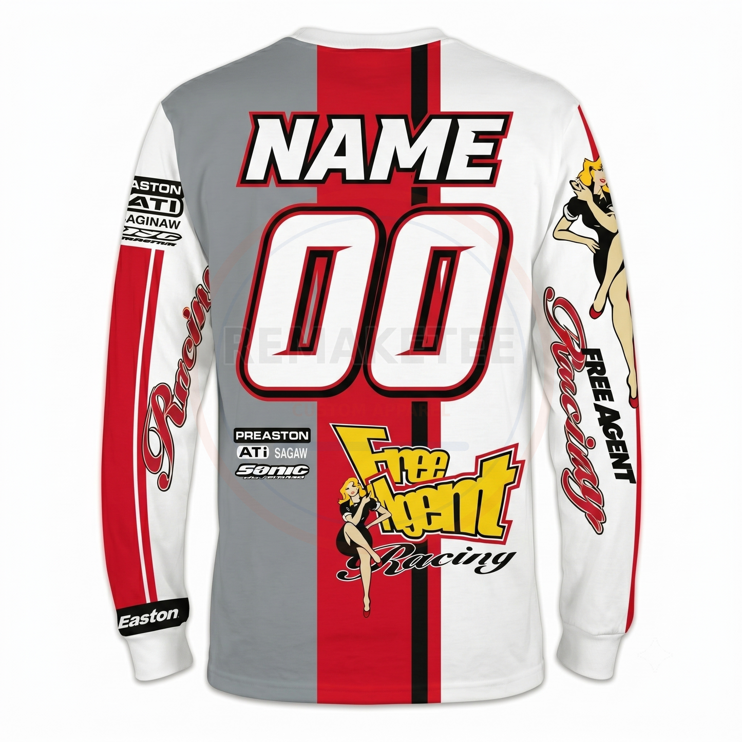 RemakeTee Free Agent Custom Vintage Retro BMX Racing Jersey 016