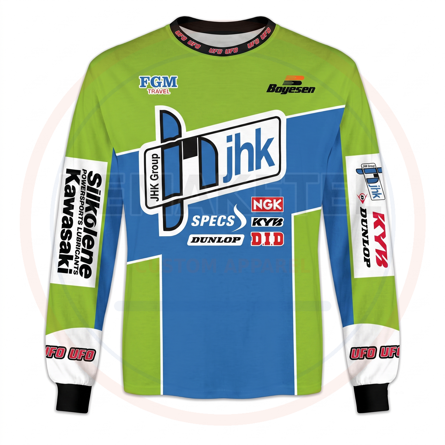 RemakeTee JHK Silkolene Kawasaki Custom Vintage Retro VMX Racing Jersey 1255