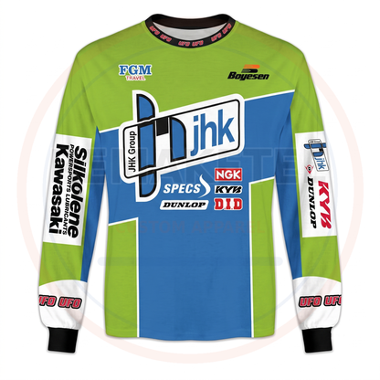 RemakeTee JHK Silkolene Kawasaki Custom Vintage Retro VMX Racing Jersey 1255