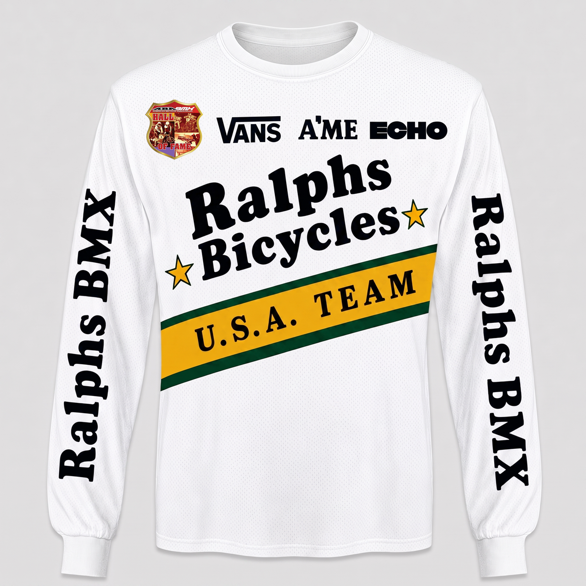 Ralphs Bicycles Vans A'ME Echo Black vintage BMX racing jersey - product view