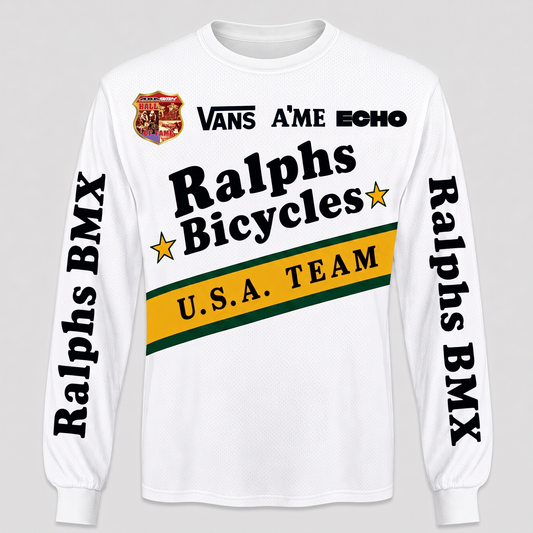 Ralphs Bicycles Vans A'ME Echo Black vintage BMX racing jersey - product view