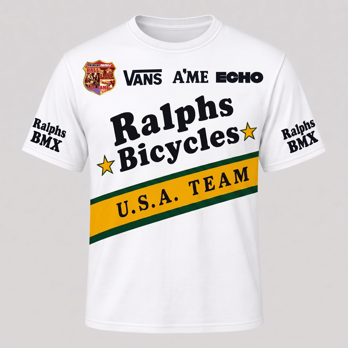 Ralphs Bicycles Vans A'ME Echo Black vintage BMX racing jersey - design detail 3