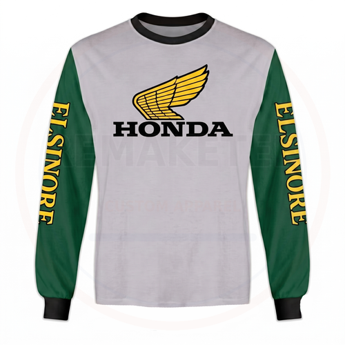 RemakeTee ELSINORE Honda Custom Vintage Retro VMX Racing Jersey 1284