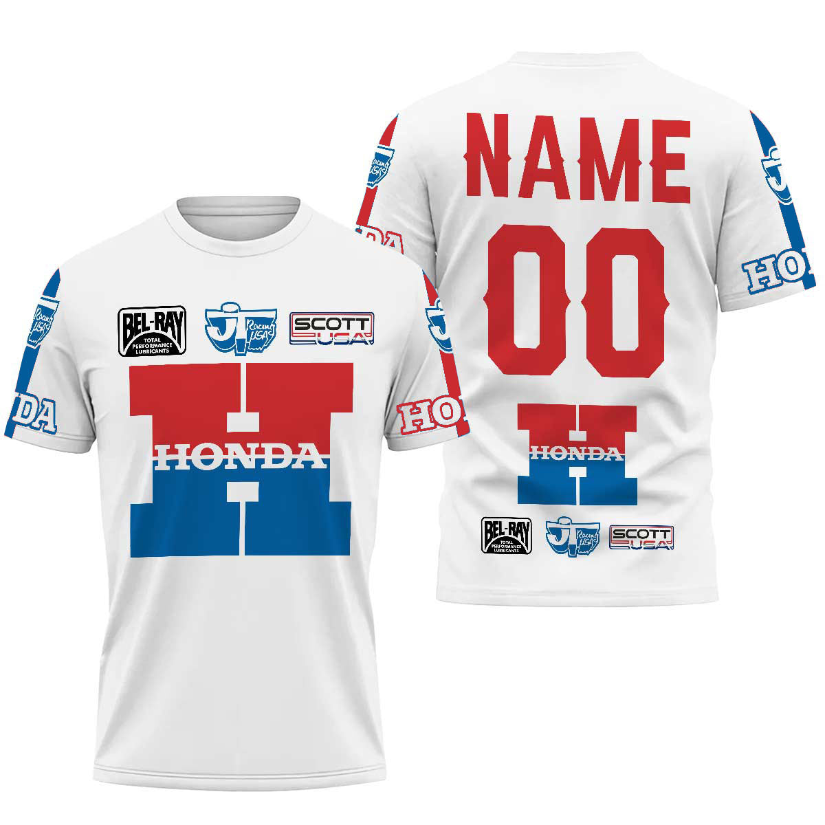 JT Honda #1086 vintage VMX racing jersey - design detail 3