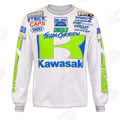 Kawasaki Sinisalo Oakley Dunlop Axo vintage VMX racing jersey - product view