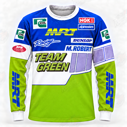 RemakeTee MRT Team Green Dunlop Custom Vintage Retro VMX Racing Jersey 1569