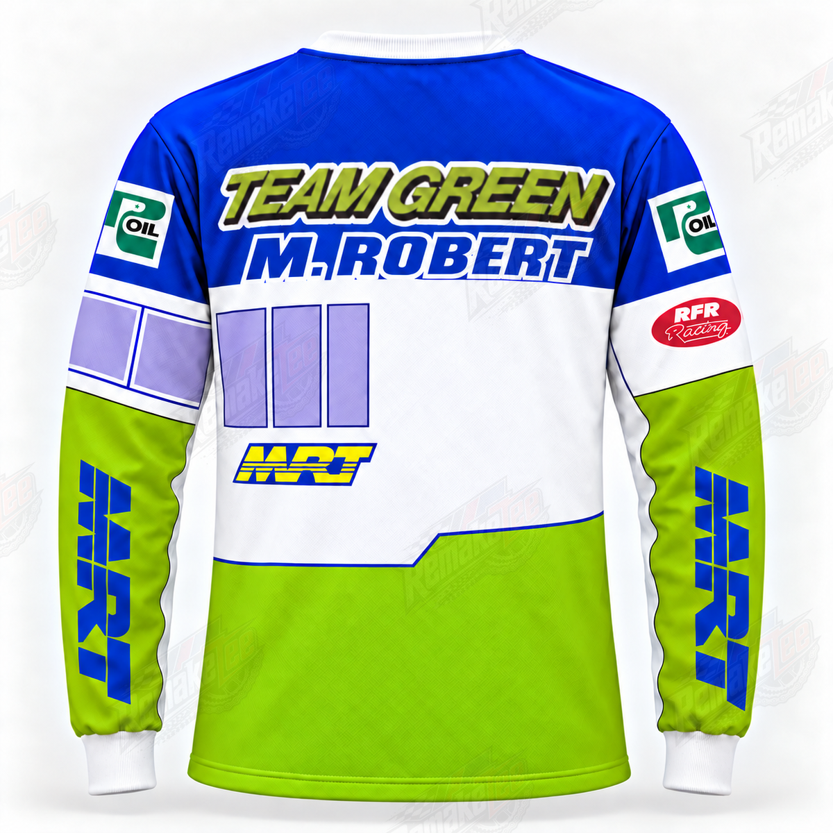 RemakeTee MRT Team Green Dunlop Custom Vintage Retro VMX Racing Jersey 1569