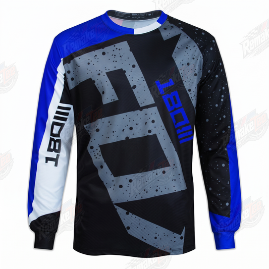 FOX 100 Percent Blue Black vintage BMX racing jersey - product view