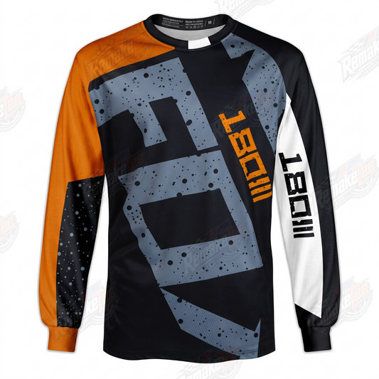 FOX 100 Percent Orange Black vintage BMX racing jersey - product view
