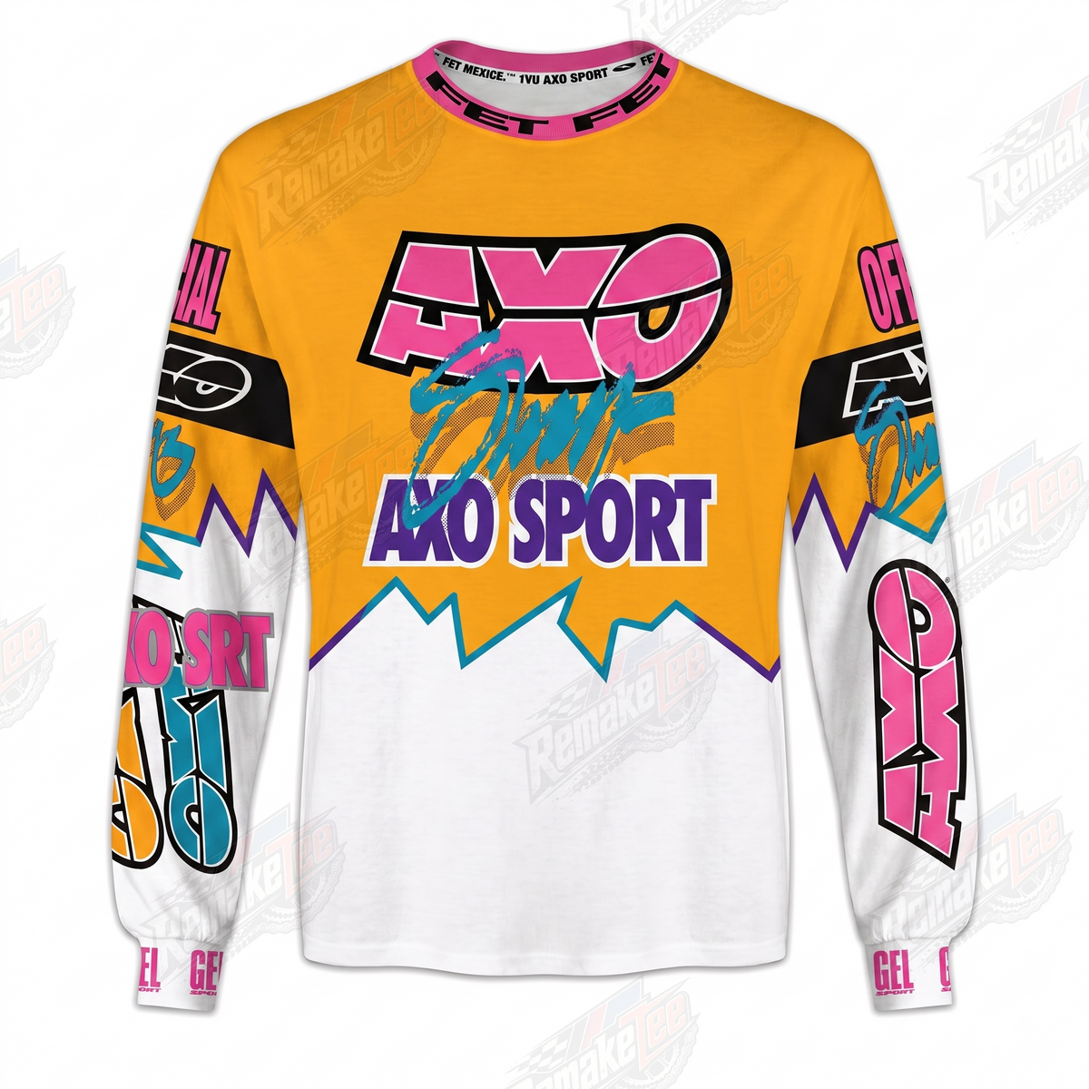 AXO Sport Orange Pink Retro vintage VMX racing jersey - product view