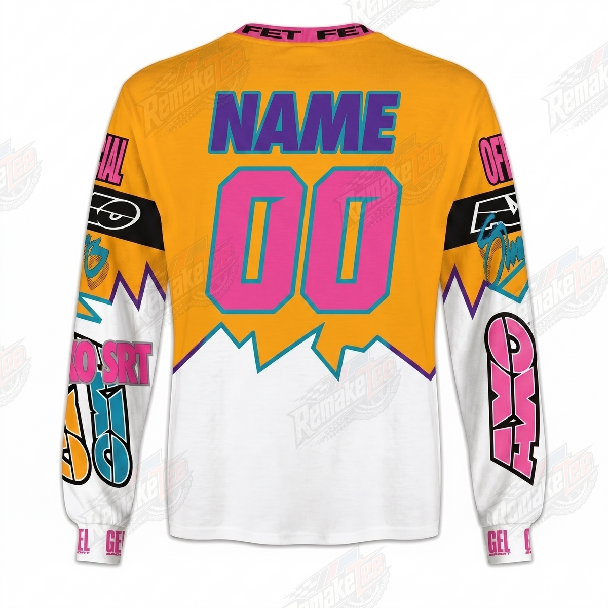 AXO Sport Orange Pink Retro vintage VMX racing jersey - alternate product view