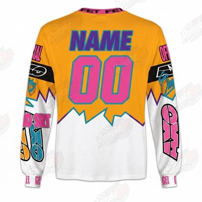 AXO Sport Orange Pink Retro vintage VMX racing jersey - alternate product view