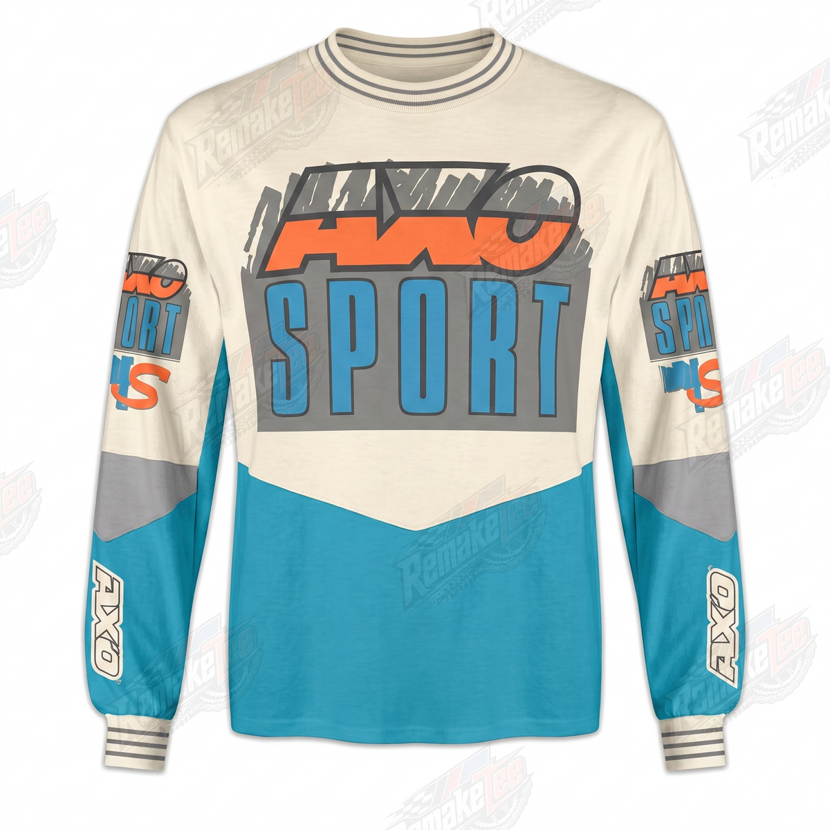 AXO Sport Teal Cream Retro vintage VMX racing jersey - product view