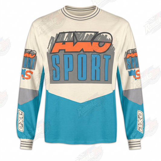 AXO Sport Teal Cream Retro vintage VMX racing jersey - product view