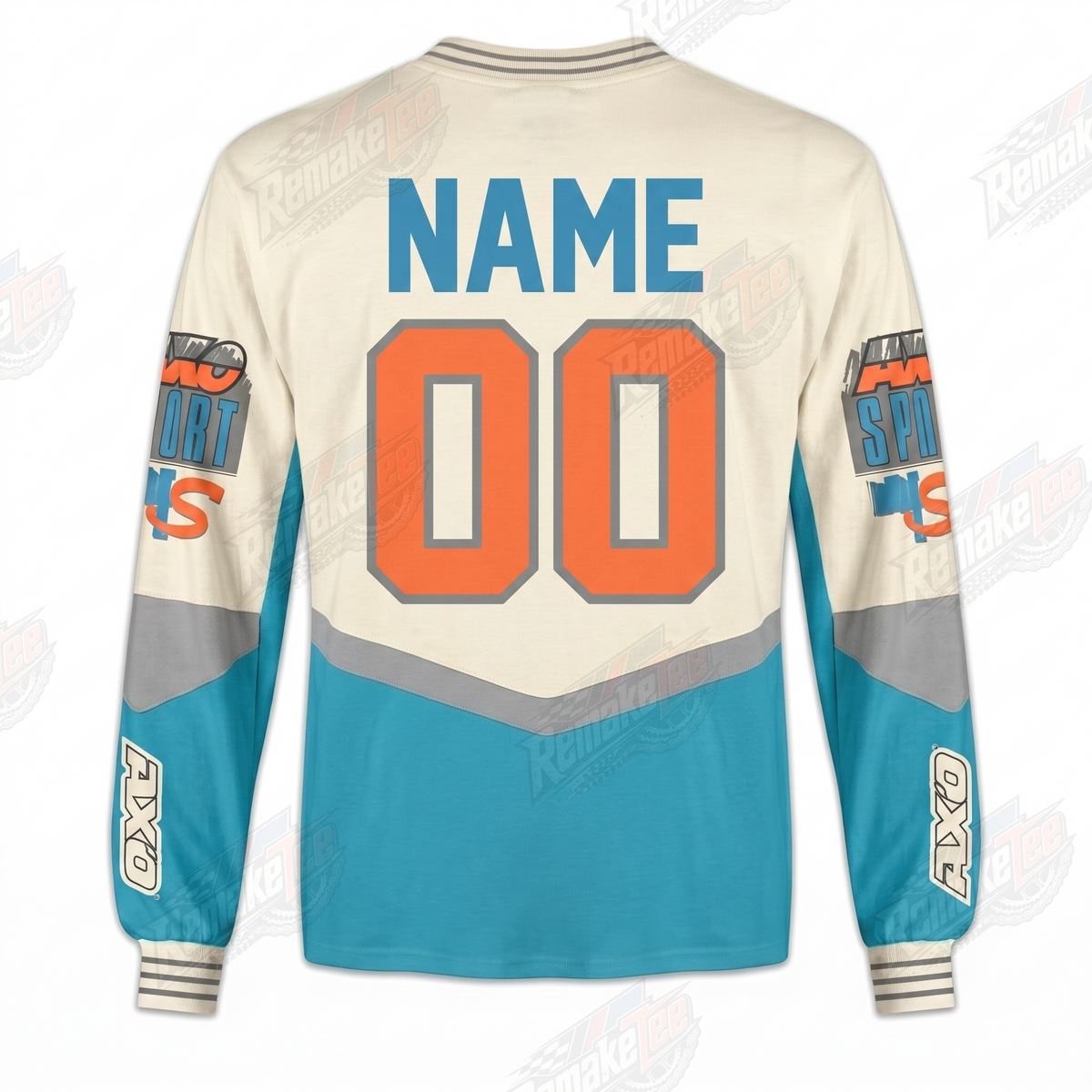 AXO Sport Teal Cream Retro vintage VMX racing jersey - alternate product view