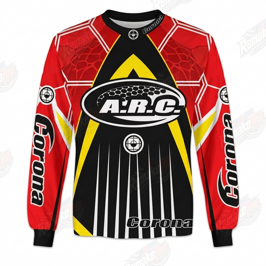 A.R.C Corona Racing Red Black Yellow vintage BMX racing jersey - product view