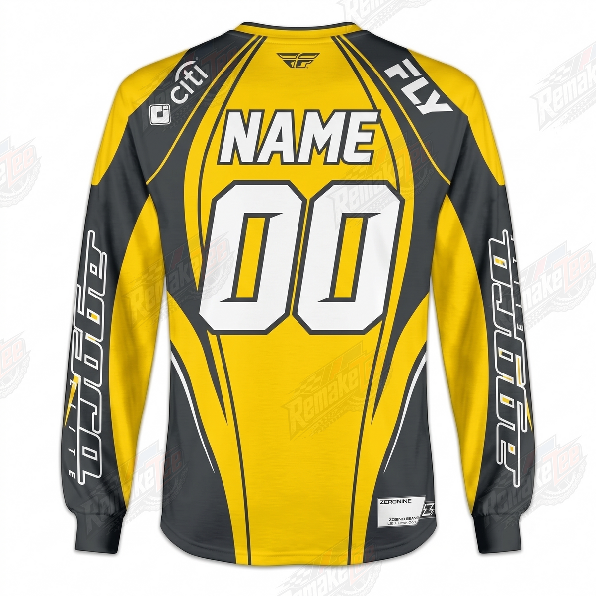 Aggro Elite Zeronine Yellow Black vintage BMX racing jersey - alternate product view