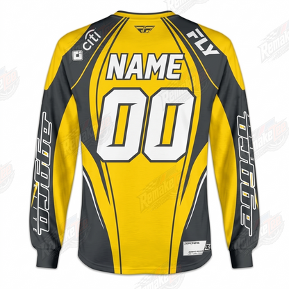 Aggro Elite Zeronine Yellow Black vintage BMX racing jersey - alternate product view