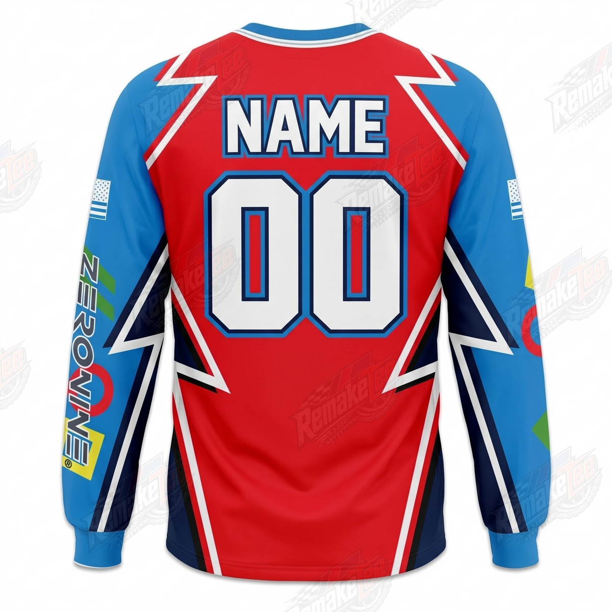 Albe's Syndyt Red Blue vintage BMX racing jersey - alternate product view