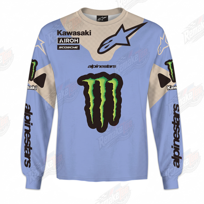 Alpinestars Kawasaki Monster Energy vintage VMX racing jersey - product view