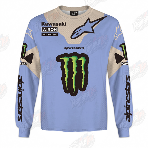 Alpinestars Kawasaki Monster Energy vintage VMX racing jersey - product view