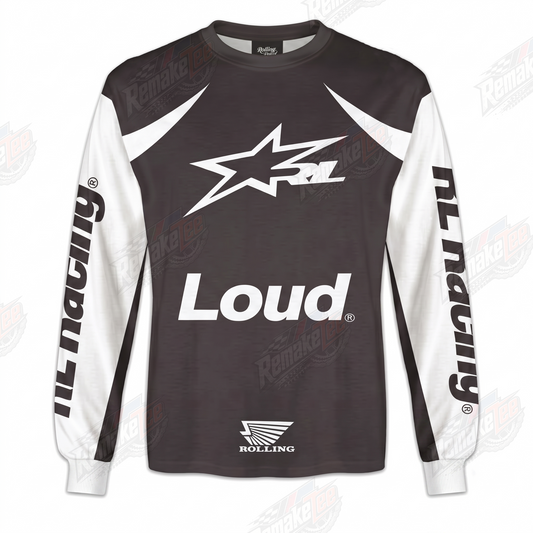 Alpinestars Loud Racing Black White vintage VMX racing jersey - product view