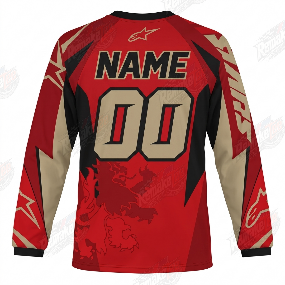 Alpinestars Racing Red Gold vintage VMX racing jersey - alternate product view