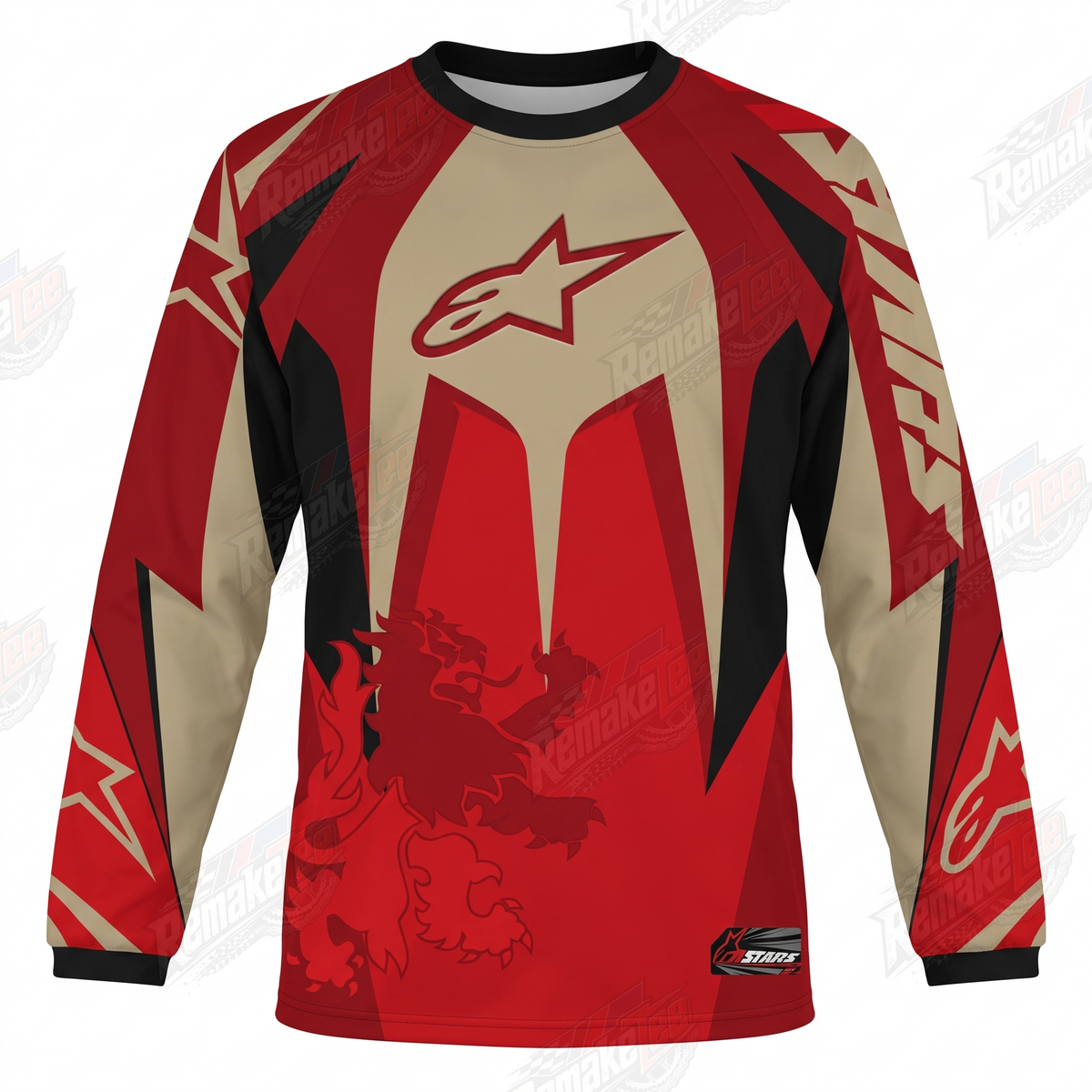Alpinestars Racing Red Gold vintage VMX racing jersey - product view