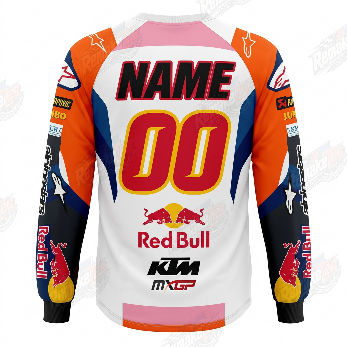 Alpinestars Red Bull KTM MXGP White Orange Navy vintage VMX racing jersey - back product view