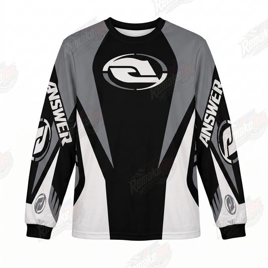 Answer Racing Black Gray White vintage BMX racing jersey - product view
