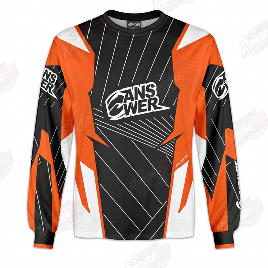 Answer Racing Black Orange White vintage BMX racing jersey - product view