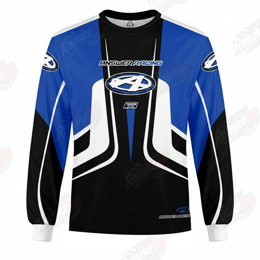 Answer Racing Blue Black White vintage BMX racing jersey - product view