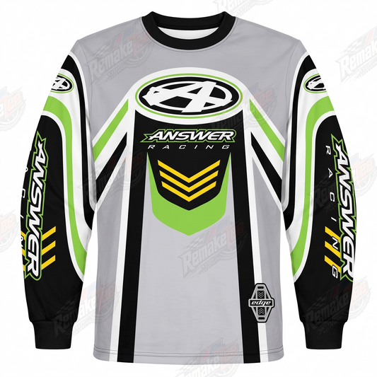 Answer Racing Green Gray Black vintage BMX racing jersey - product view