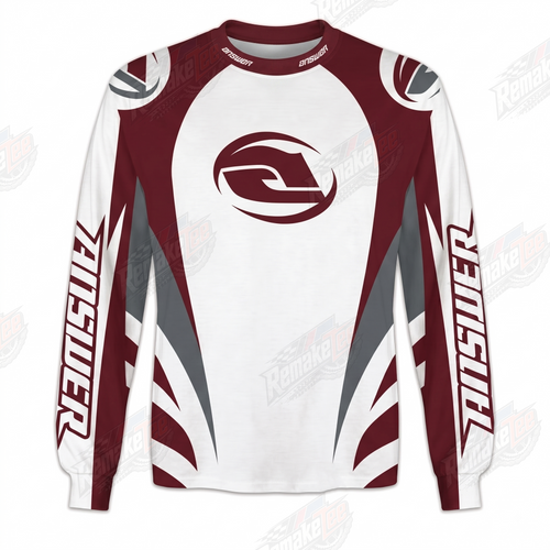 Answer Racing Maroon White Gray vintage BMX racing jersey - product view