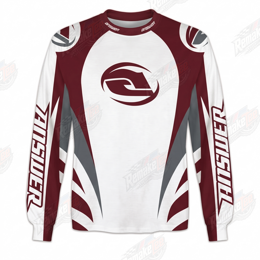 Answer Racing Maroon White Gray vintage BMX racing jersey - product view