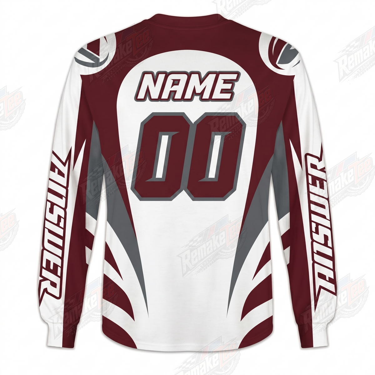 Answer Racing Maroon White Gray vintage BMX racing jersey - alternate product view