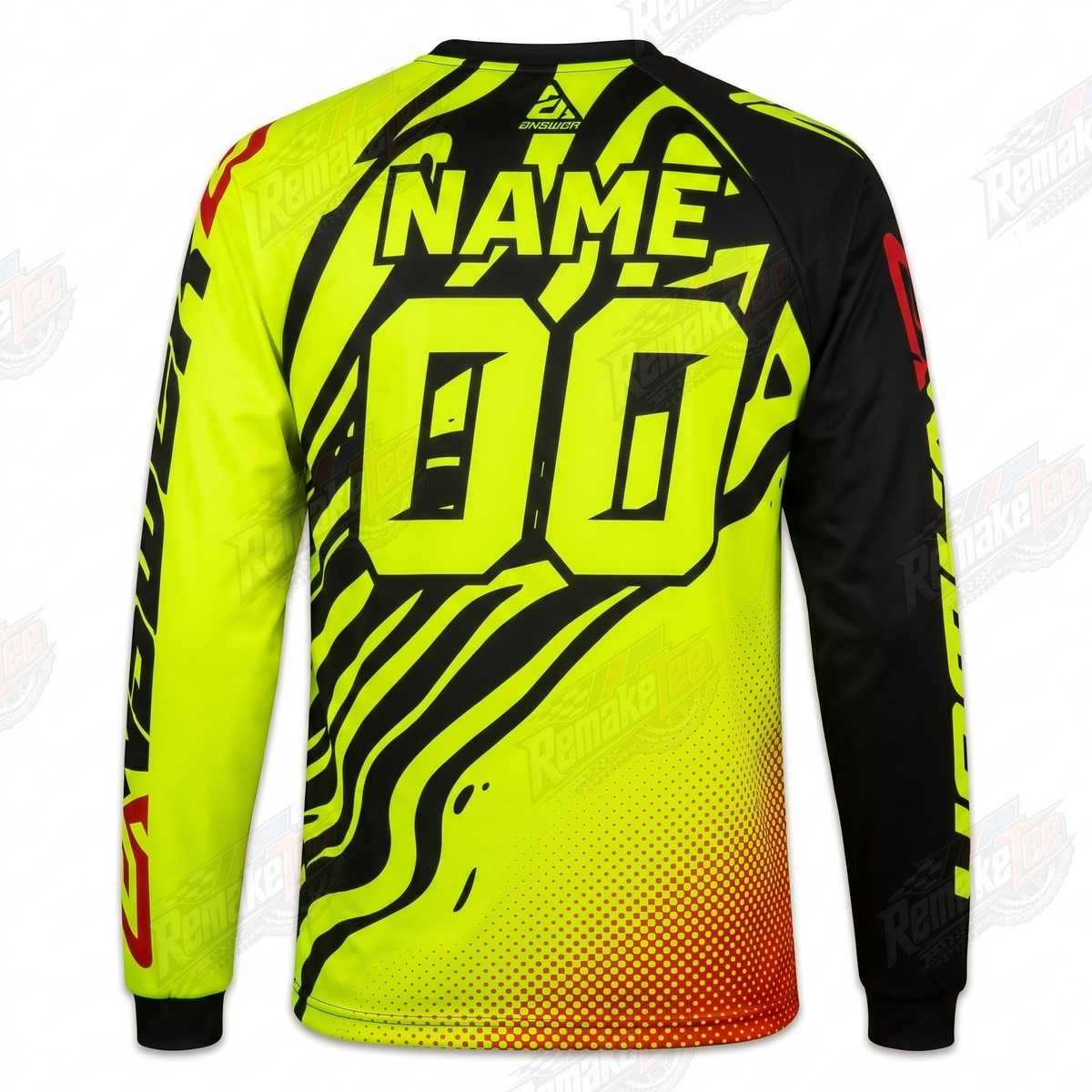 Answer Racing Neon Yellow Black Zebra vintage BMX racing jersey - alternate product view