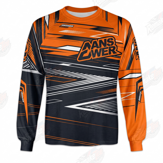Answer Racing Orange Black vintage BMX racing jersey - product view