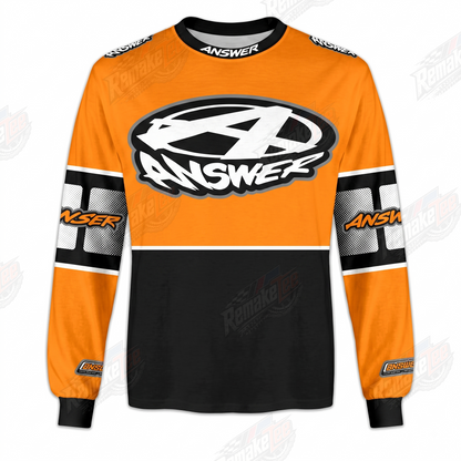 Answer Racing Orange Black vintage VMX racing jersey - product view