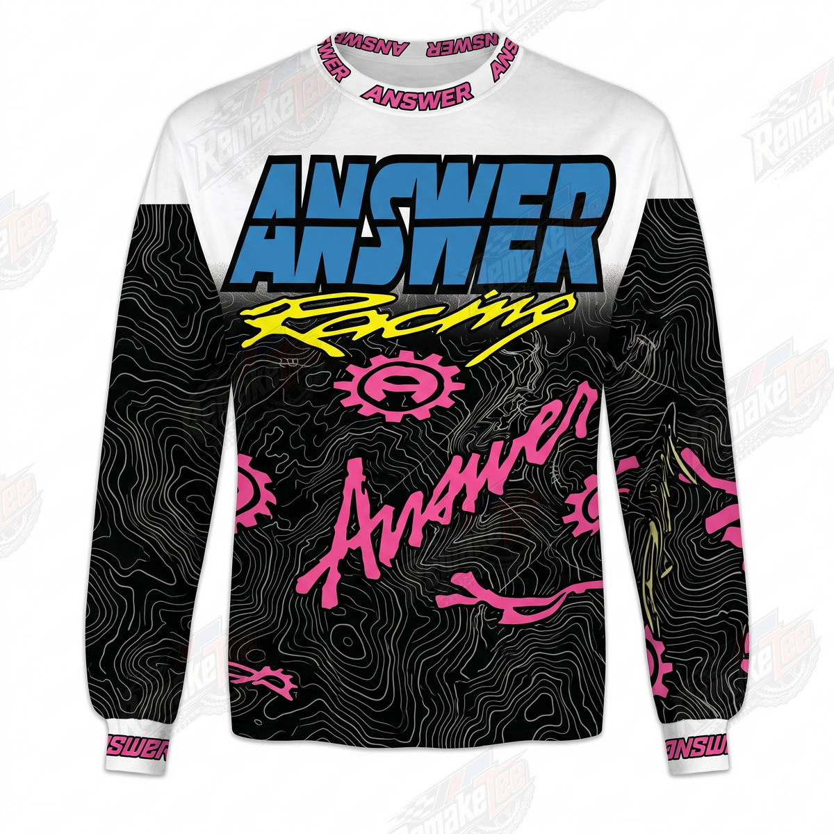 Answer Racing Pink Blue Black vintage VMX racing jersey - product view