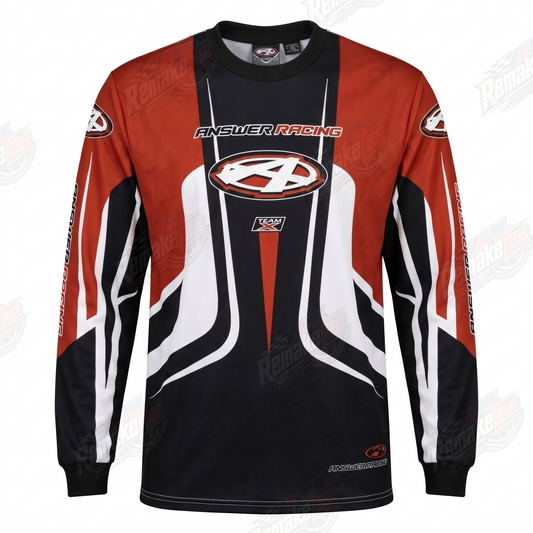 Answer Racing Red Black White vintage BMX racing jersey - product view